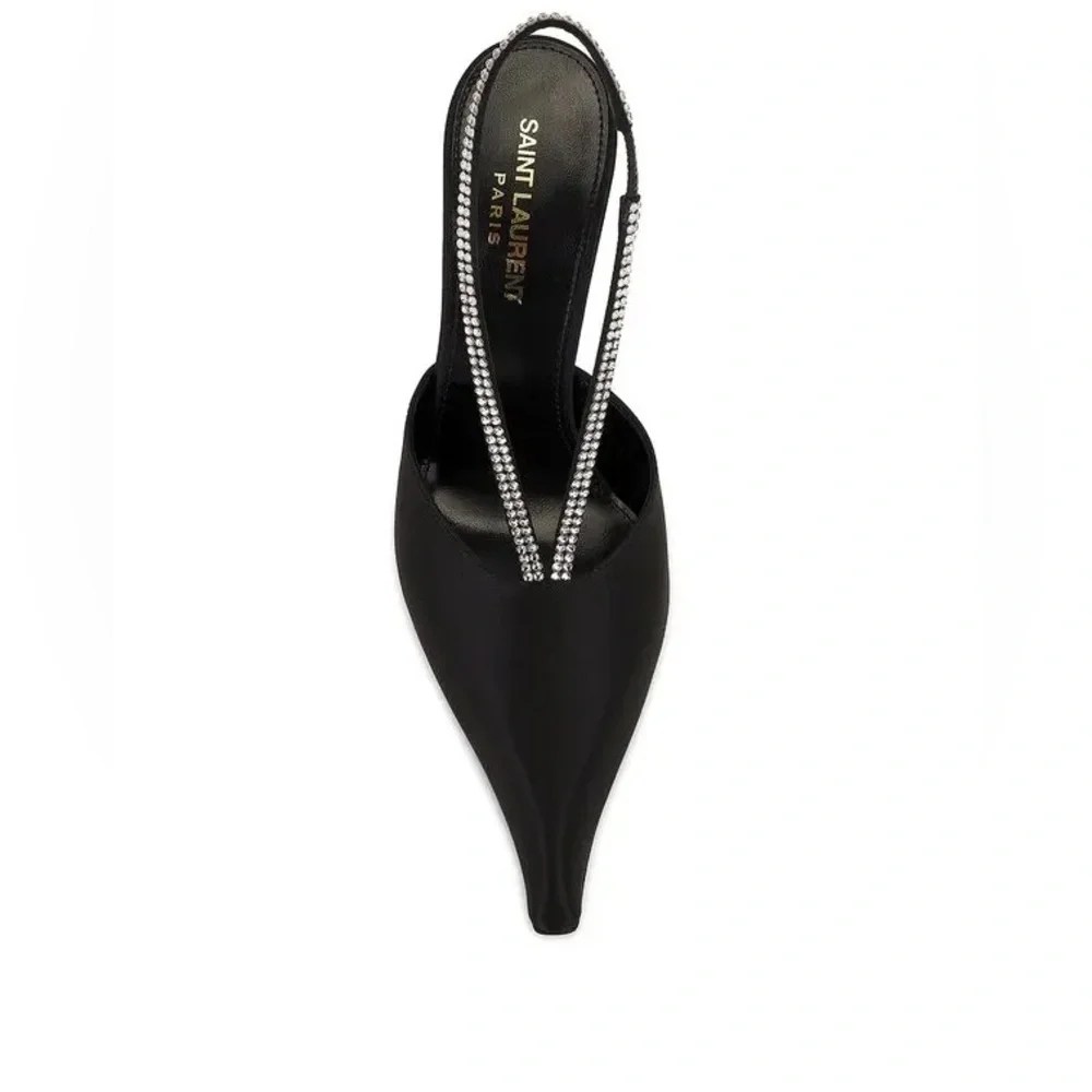 SAINT LAURENT Chacha Pump in Nero & Crystal Velvet New in Box! - Picture 4 of 16